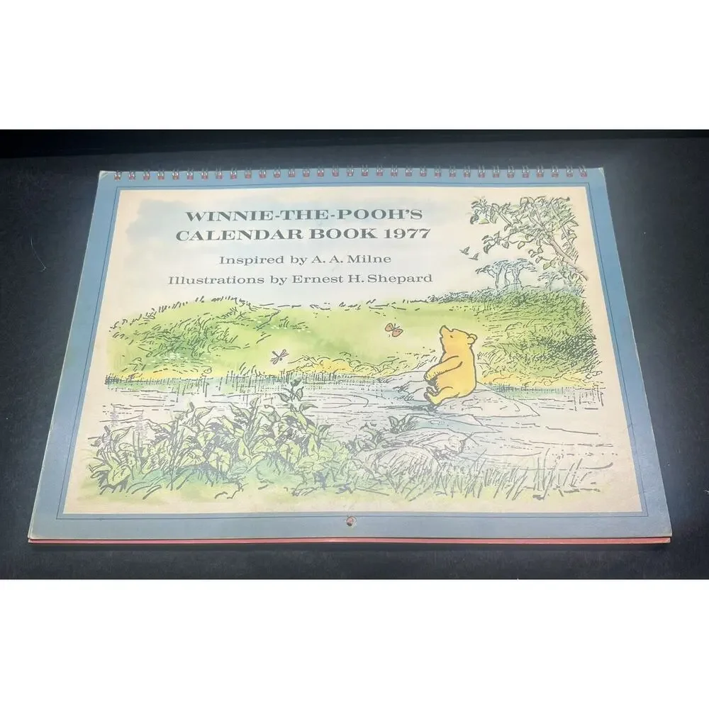 Vintage 1977‎ Winnie The Pooh Calendar Book Frameable Pages Piglet, Tigger